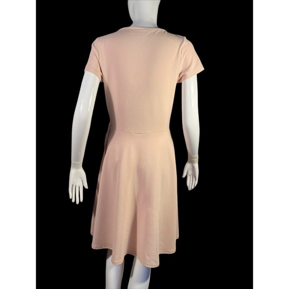 VILLADAR FAUX WRAP LIGHT DUSTY PINK DRESS (EUC) - Picture 4 of 9